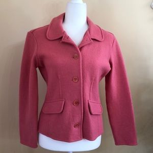 Talbots Coral pink wool jacket. Size small.